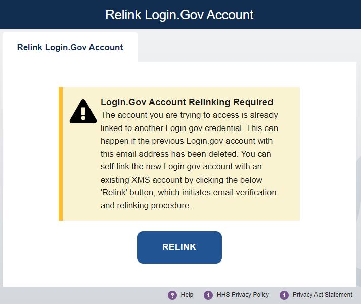 How to Self Link Login.gov Credentials to Existing XMS Profile
