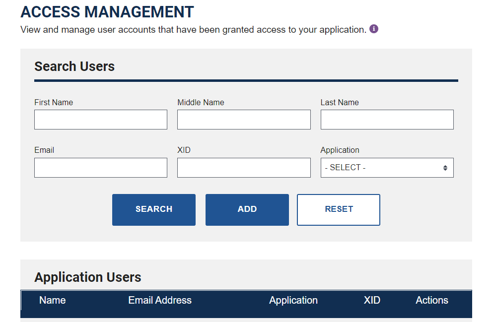 Access Management section